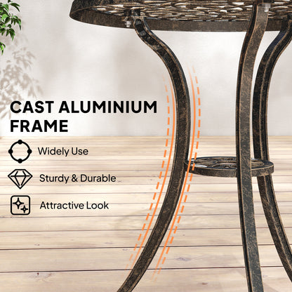 Aluminium Bistro Set Garden Coffee Table Chair Outdoor Dining Set