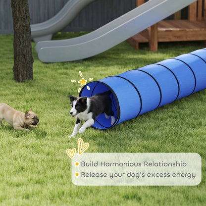 Dog Tunnel 500cm , Foldable Play Tunnel with 6 Ground Pegs and Bag