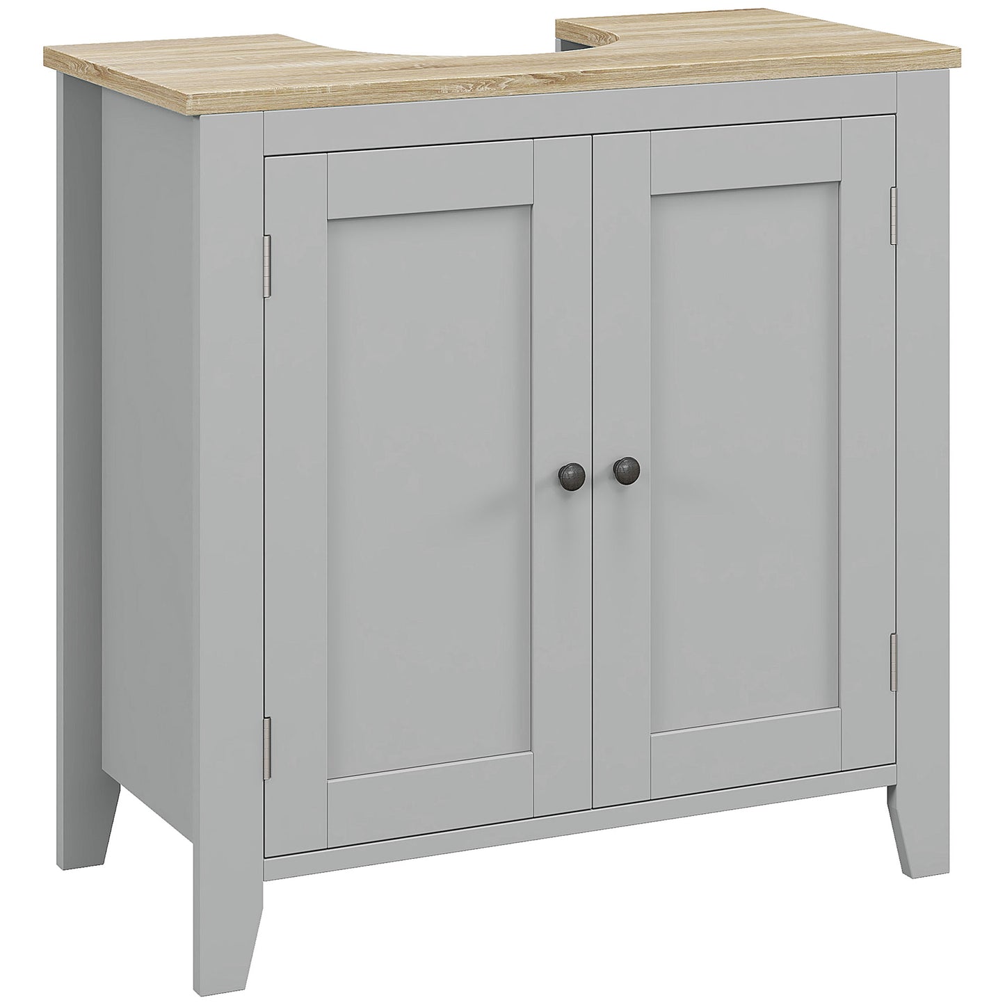 Bathroom Pedestal Under Sink Cabinet with Adjustable Shelf, Grey