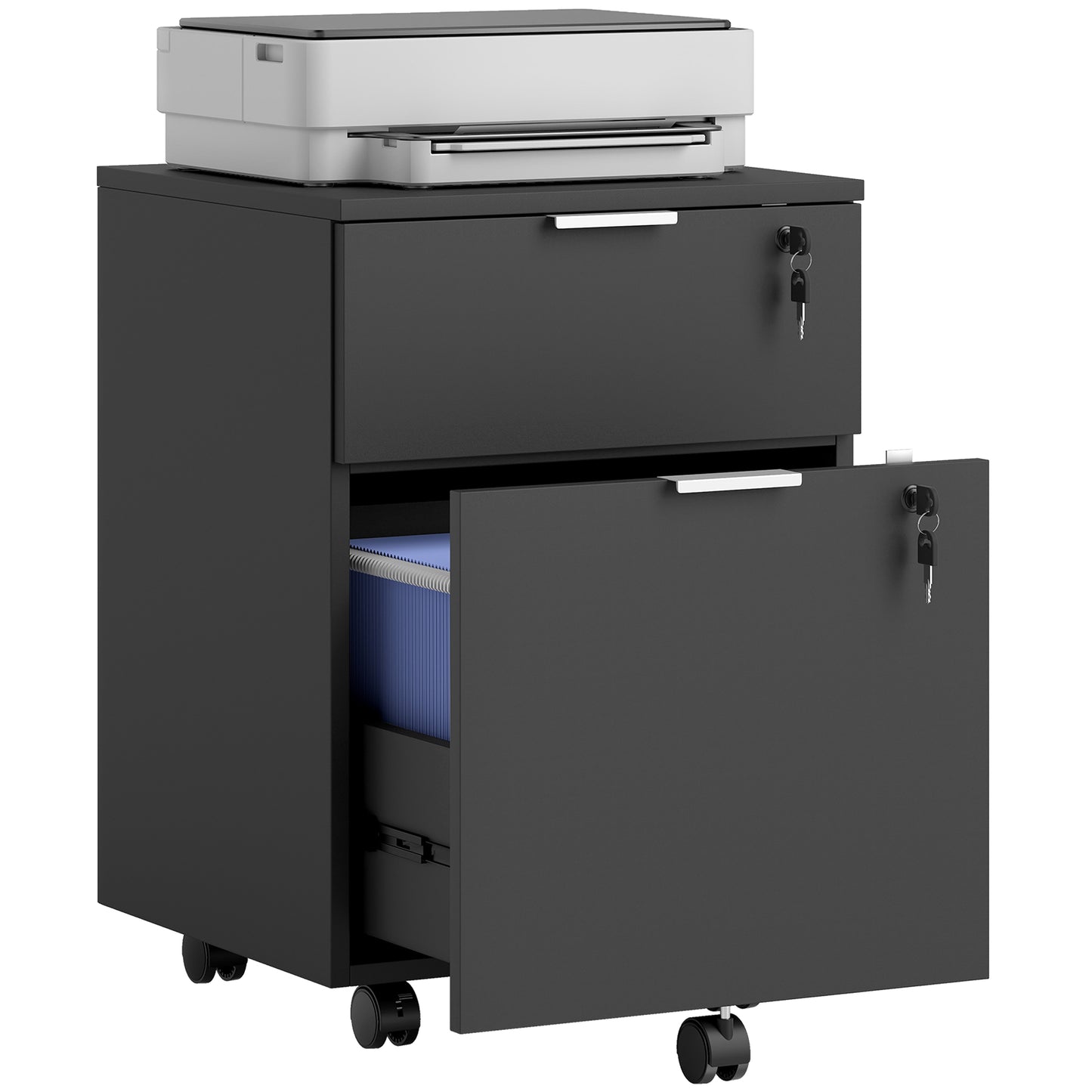 2 Drawer Filing Cabinet with Adjustable Hanging Bars for A4 and Letter