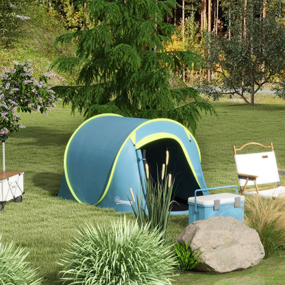 Pop up Camping Tent for 2 Man, 2000mm Waterproof with Carry Bag, Blue