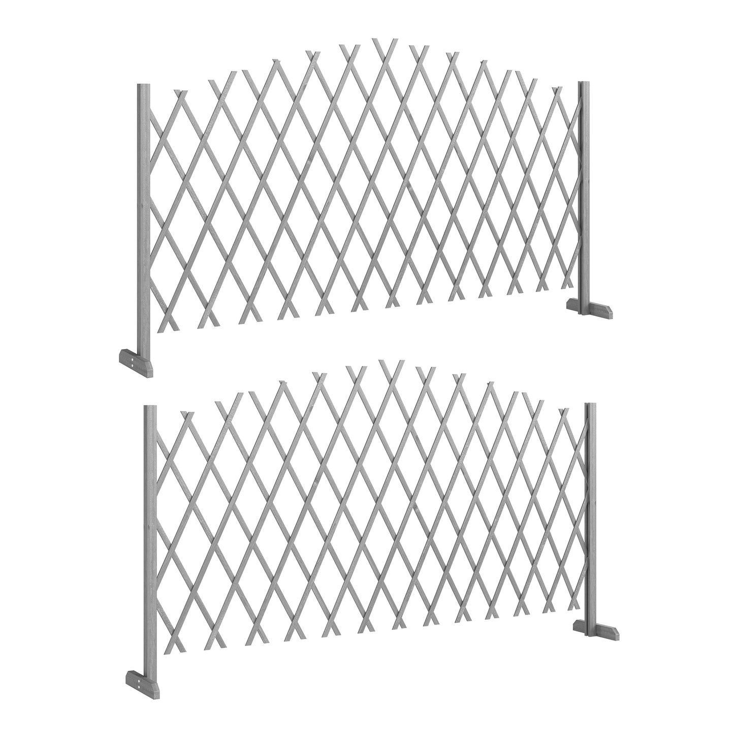 Wooden Expanding Fence Panels, 180 x 30 x 103cm, Dark Grey