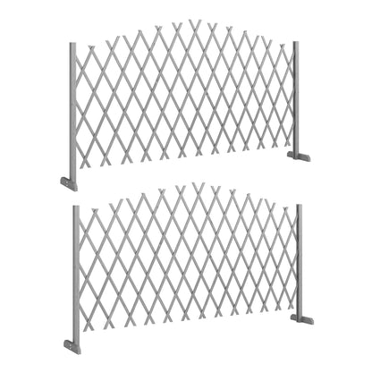 Wooden Expanding Fence Panels, 180 x 30 x 103cm, Dark Grey