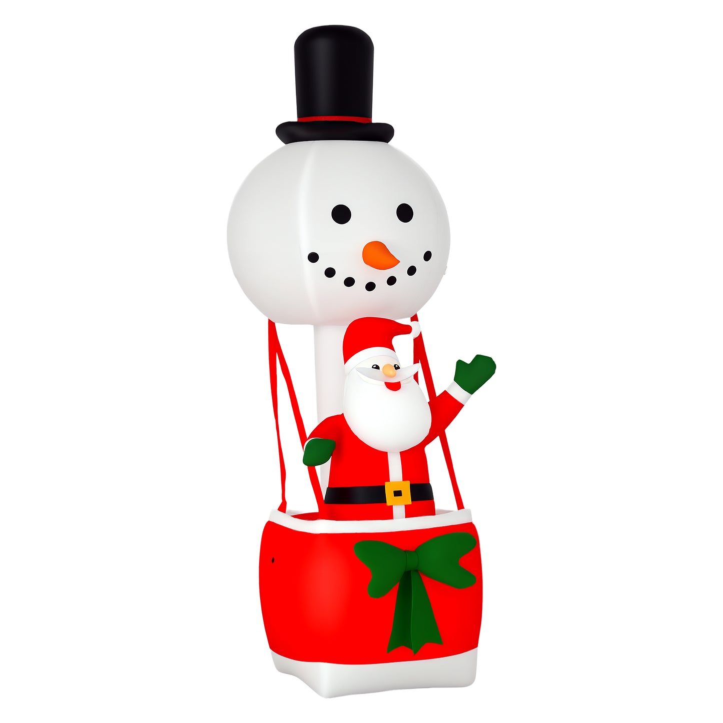8ft Christmas Inflatable Santa Claus on Snowman Hot Air Balloon w/ Light