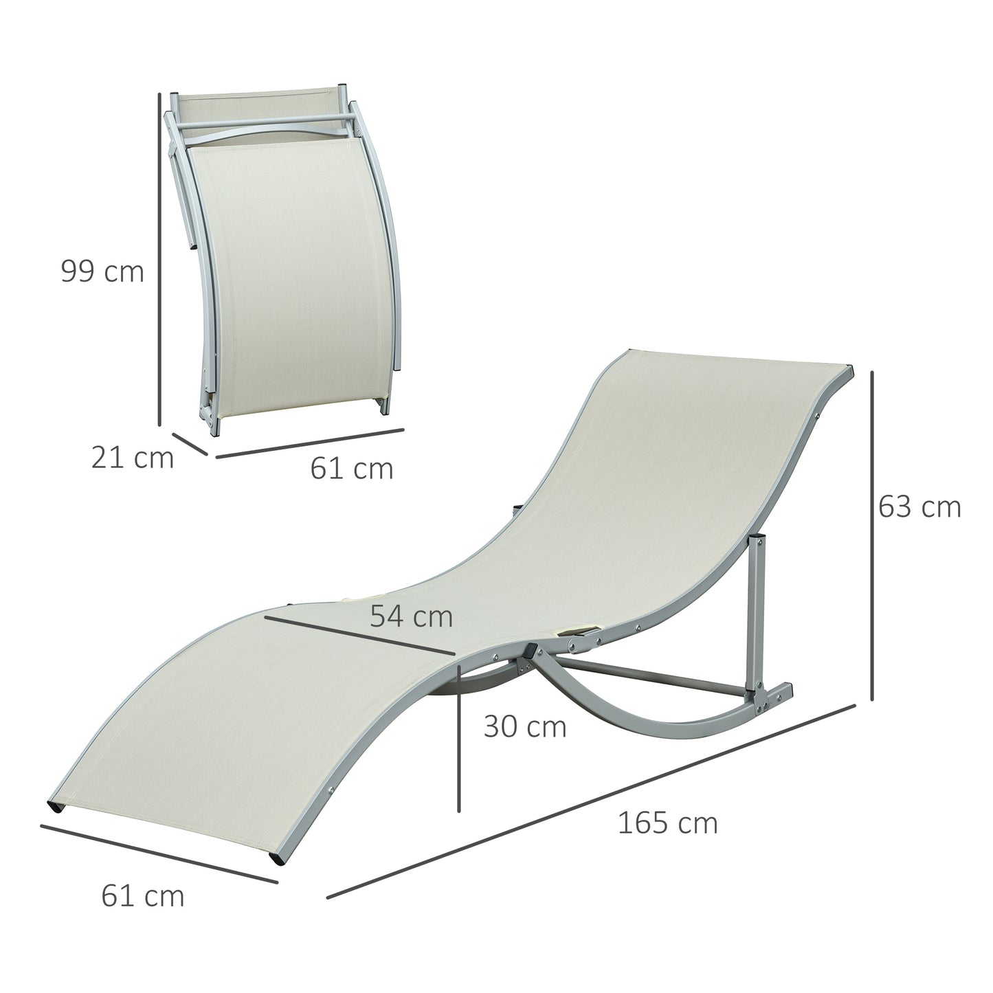 Set of 2 Zero Gravity Lounge Chair Recliners Sun Lounger Beige