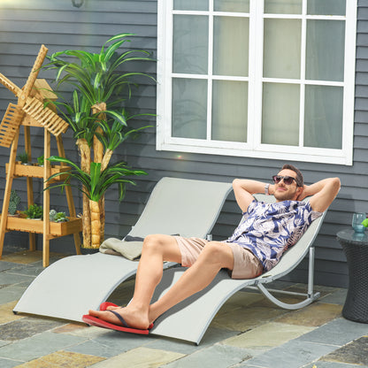 Set of 2 Zero Gravity Lounge Chair Recliners Sun Lounger Beige