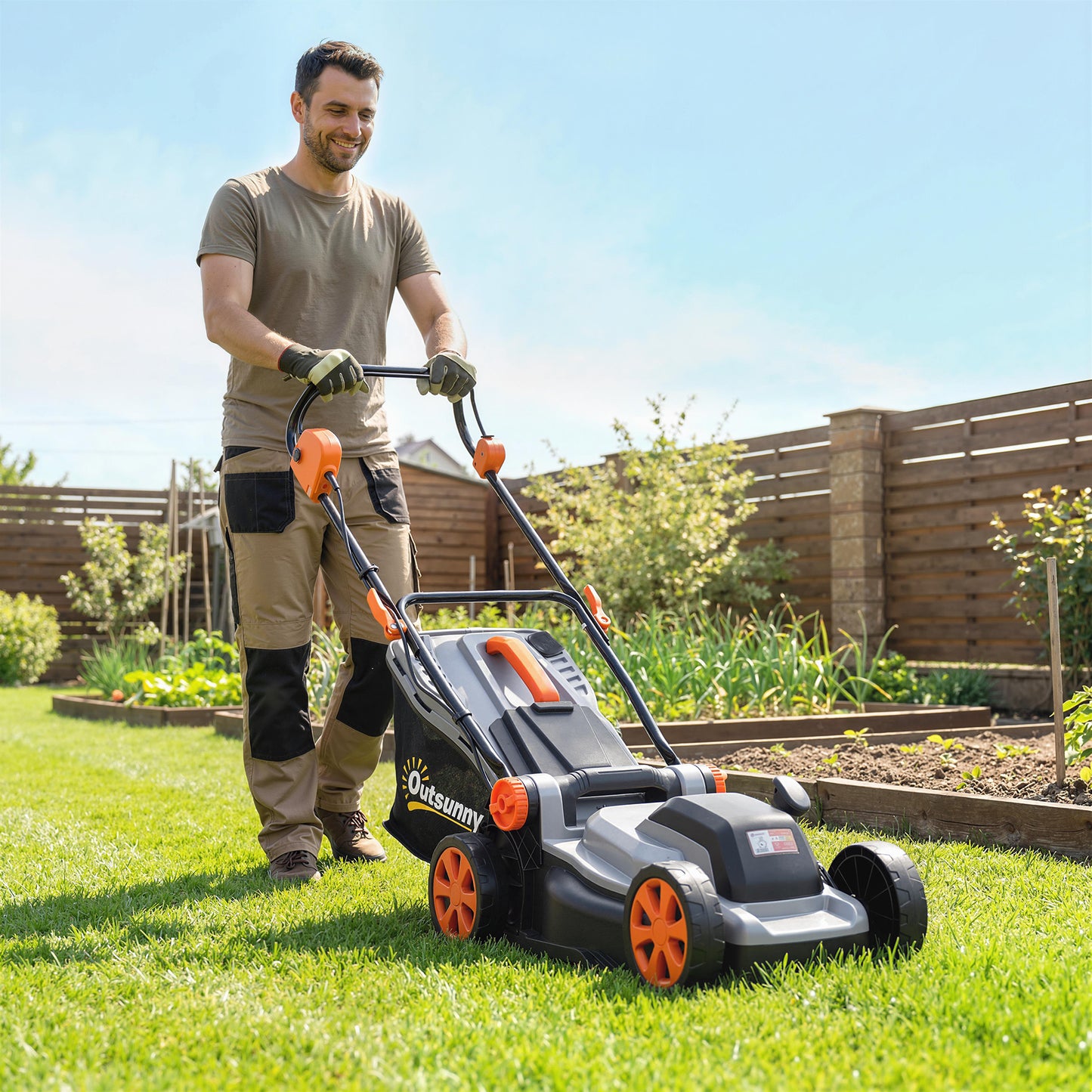 18V Cordless Lawnmower with 2 x 4Ah Batteries and Charger