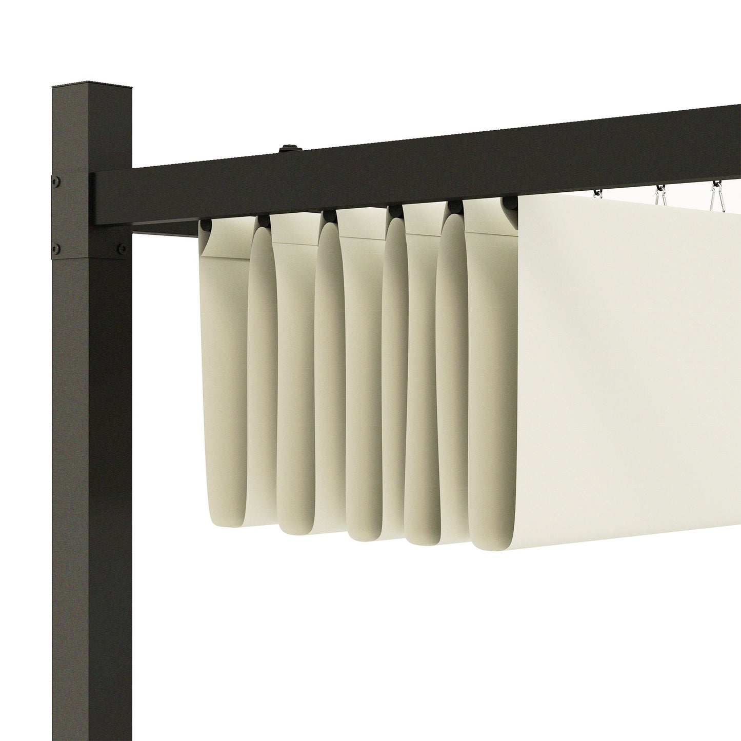 3 x 3(m) Pergola with Retractable Roof, 80mm Metal Column, White