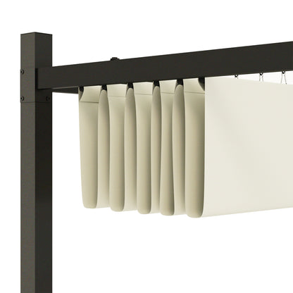 3 x 3(m) Pergola with Retractable Roof, 80mm Metal Column, White