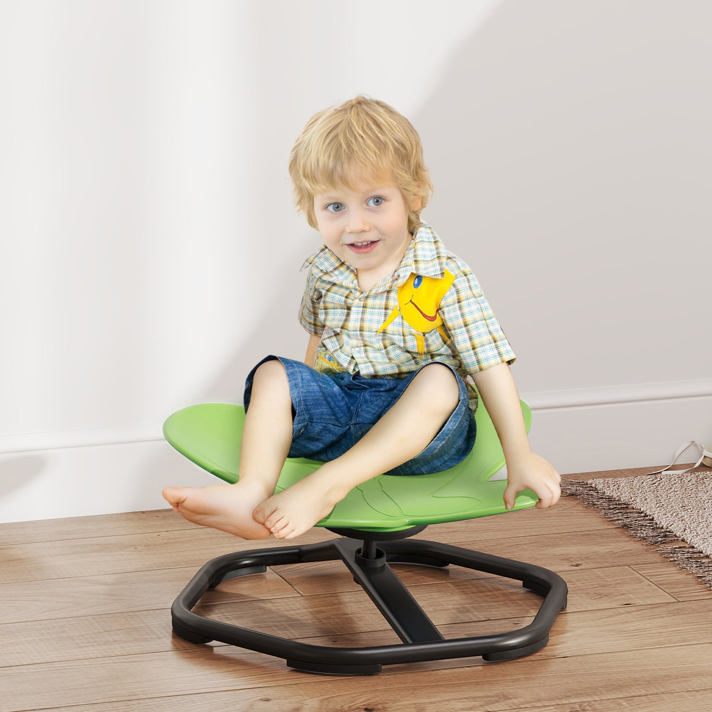Butterfly-Shaped Kids Swivel Chair, Sensory Spinning Chair, Green
