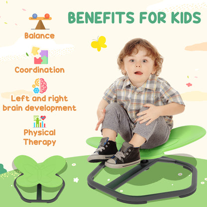 Butterfly-Shaped Kids Swivel Chair, Sensory Spinning Chair, Green