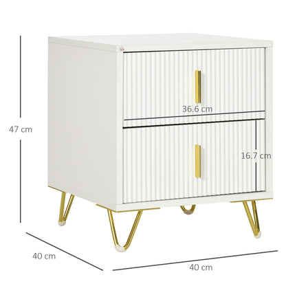 2 Drawer Dresser, Chest of Drawers Storage Cabinet, White