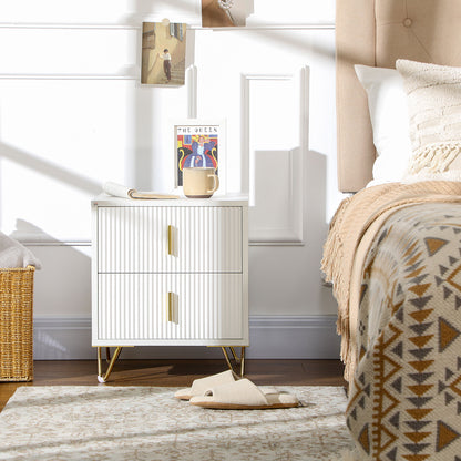 2 Drawer Dresser, Chest of Drawers Storage Cabinet, White