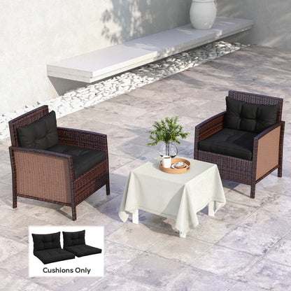 4pc Outdoor Seat Cushions Back Cushions, 60 x 60 x 10cm Water Repellent Seat Pads for Garden Patio Kitchen Office Chairs, Black