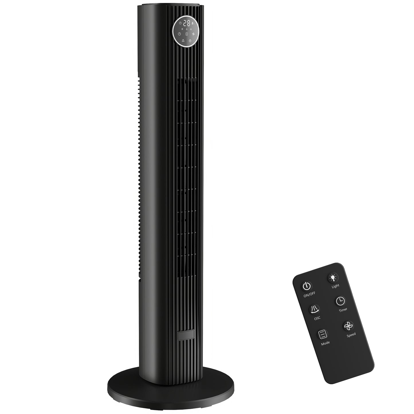 28dB Tower Fan for Bedroom, 26 ft/s Velocity Standing Fan, Black