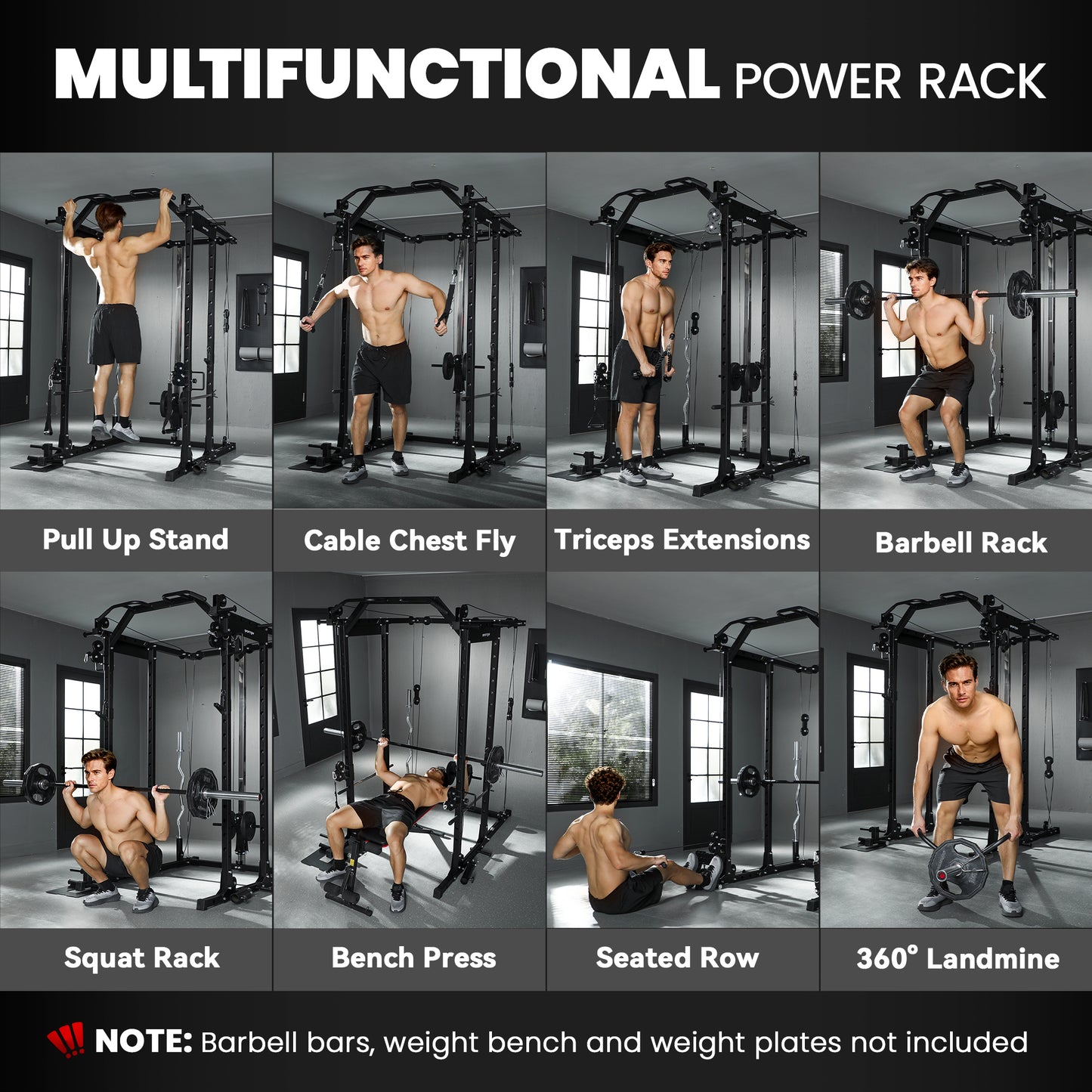 Cable Crossover Machine, 300kg Multi Gym Cable Pulley System