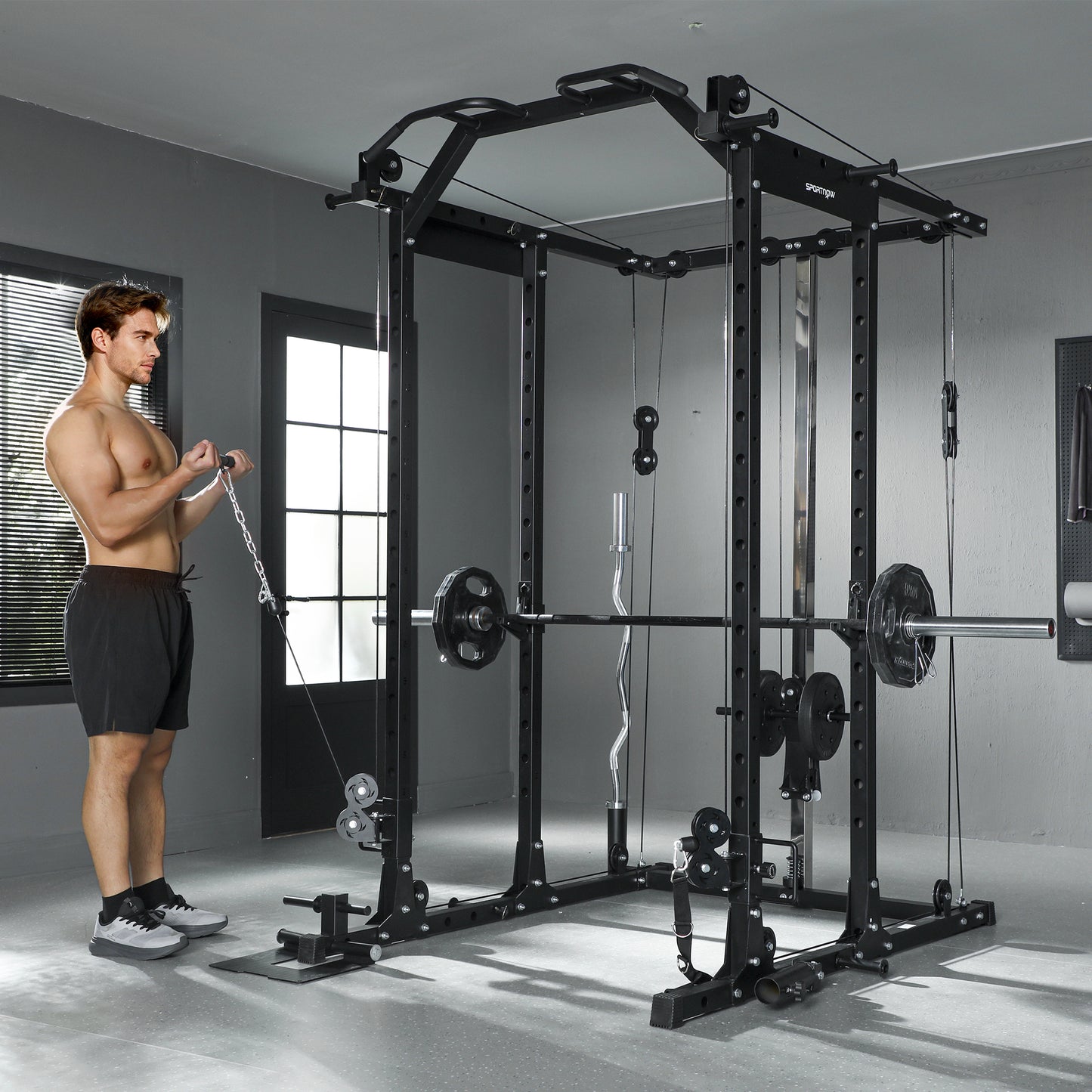 Cable Crossover Machine, 300kg Multi Gym Cable Pulley System