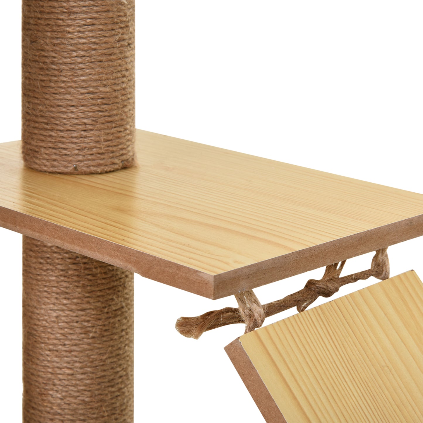 130cm Cat Tree for Large Cats with Scratching Posts Toy Ball Yellow