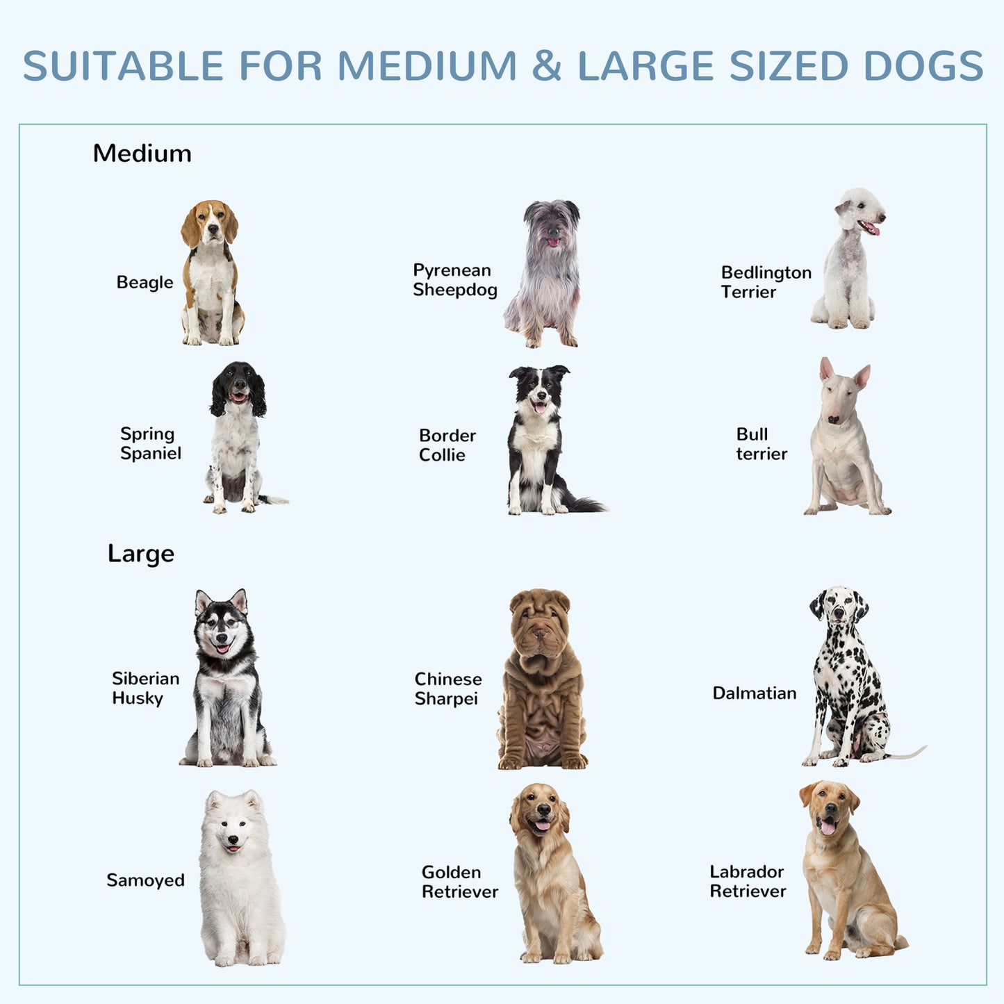 Foldable Heavy Duty Dog Crate, Dog Cage on Wheels, Portable Dog Kennel with Removable Tray, for Large and Medium Dogs