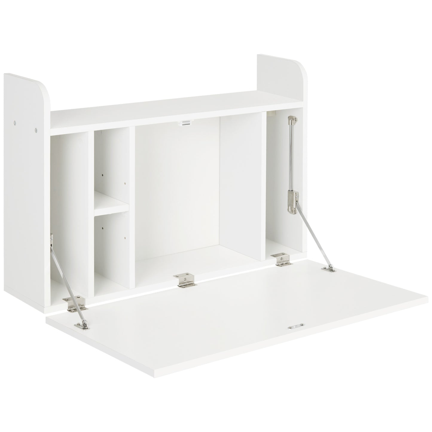 Wall Mounted Table w/ Space Saving Storage Compartments for Home Office