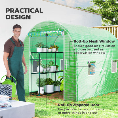 Greenhouse Polytunnel Walk-in Grow Plant Steel 3 x 2 m Outdoor