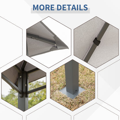 3x3(m) Outdoor Patio Gazebo Pavilion Canopy Tent Sunshade Steel Frame Grey
