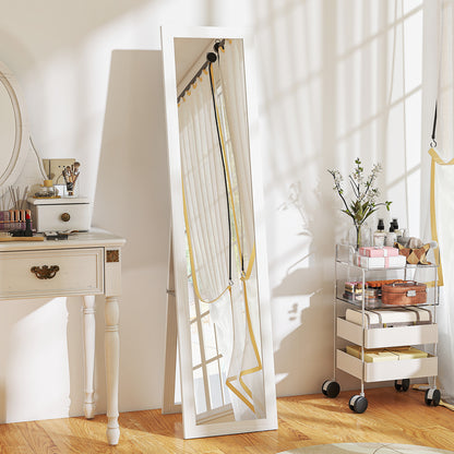 37 x 157 cm Full Length Mirror with Frame for Bedroom, White