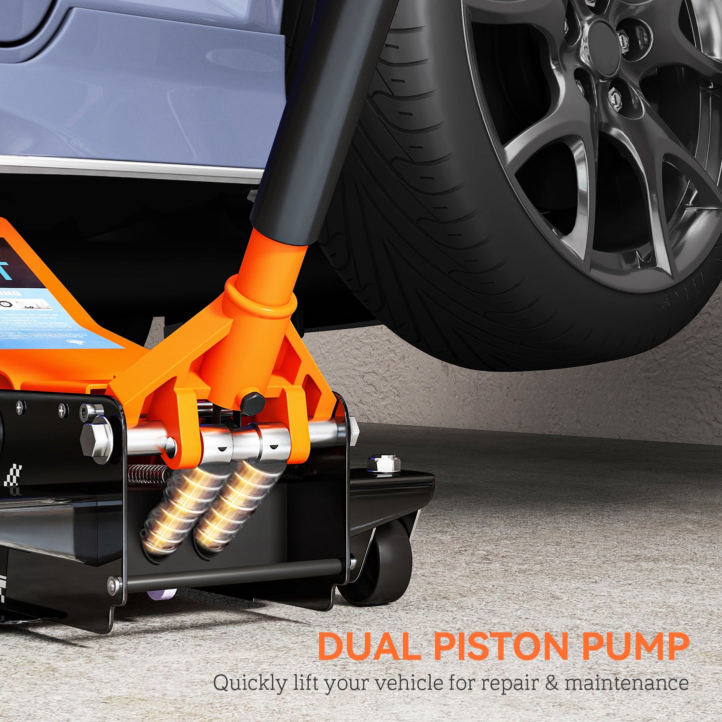 2.5 Ton Low Profile Floor Jack, 7.5-47 cm Hydraulic Car Trolley Jack