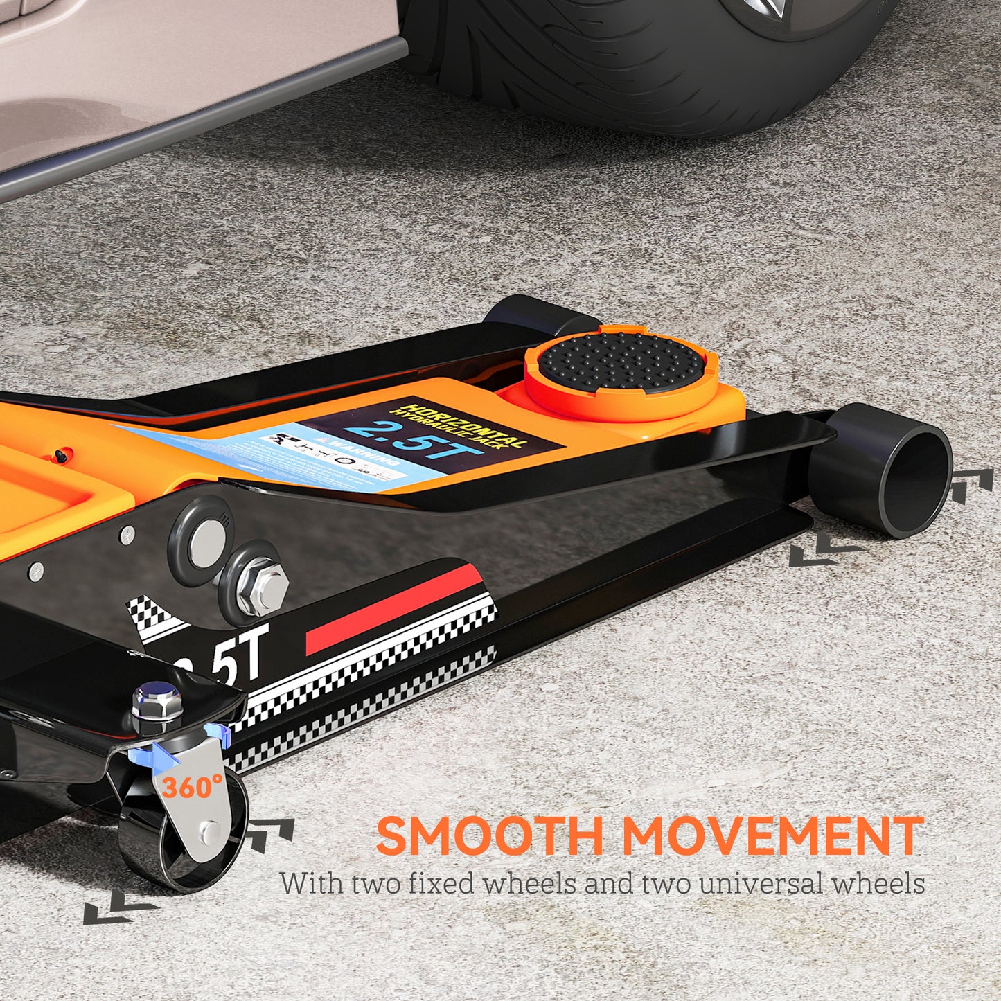 2.5 Ton Low Profile Floor Jack, 7.5-47 cm Hydraulic Car Trolley Jack