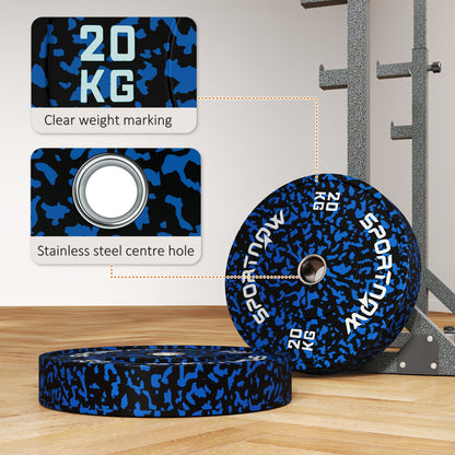 Olympic Weight Plates with 5cm Holes, for Weight Lifting, 2 x 20kg