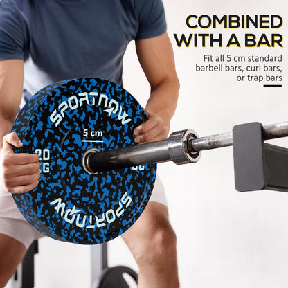 Olympic Weight Plates with 5cm Holes, for Weight Lifting, 2 x 20kg