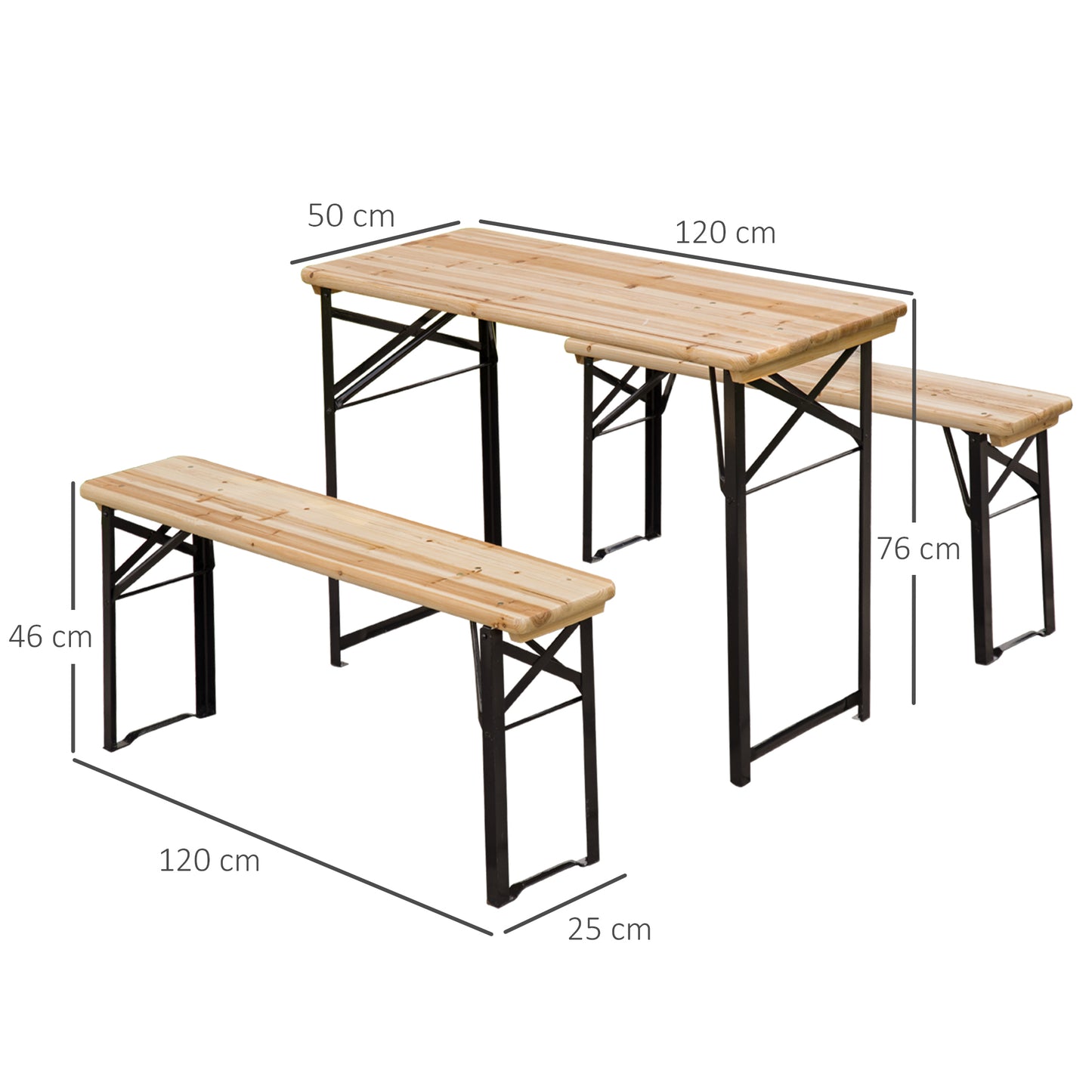 Outdoor Picnic Table Portable Folding Camping Patio Beer Table Set