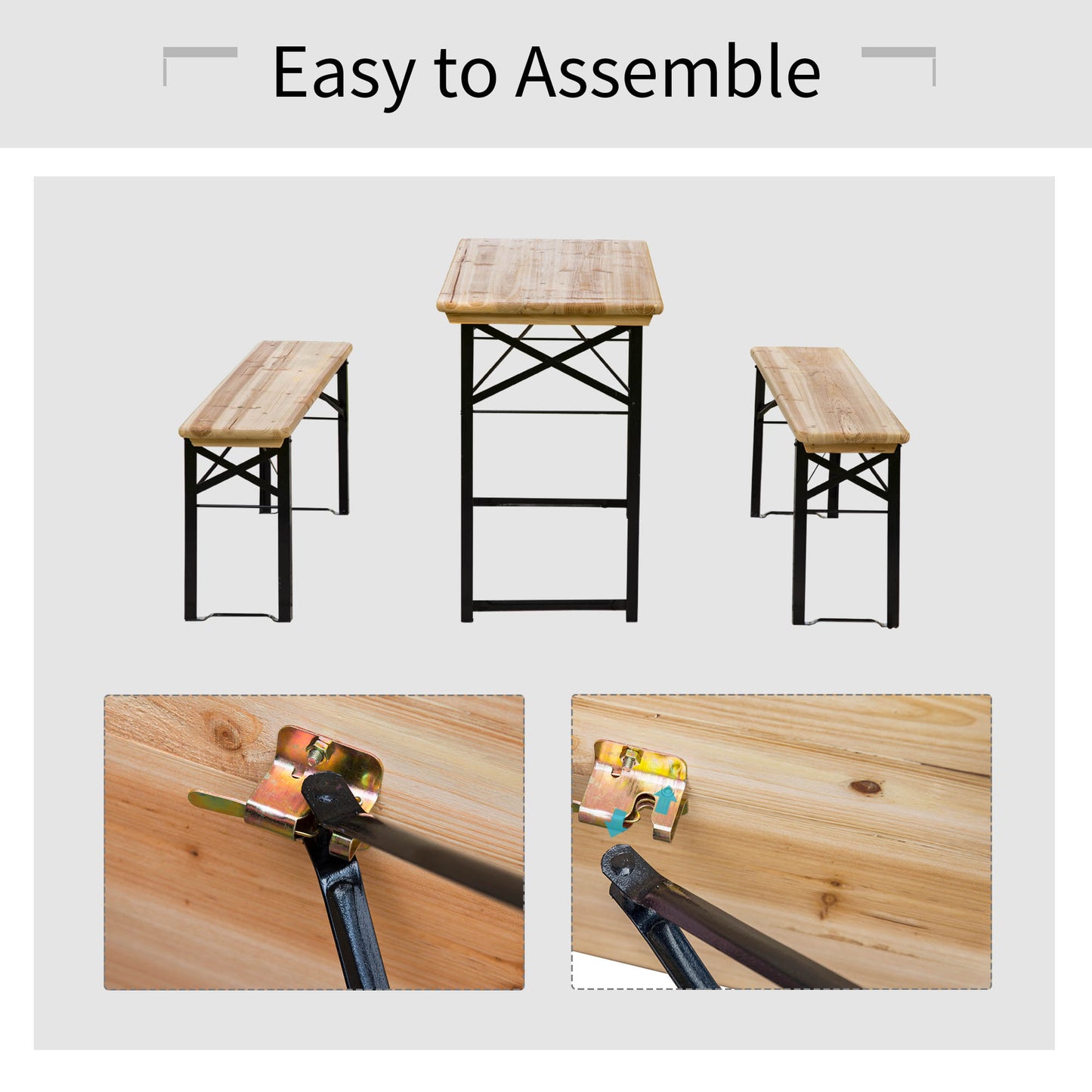 Outdoor Picnic Table Portable Folding Camping Patio Beer Table Set
