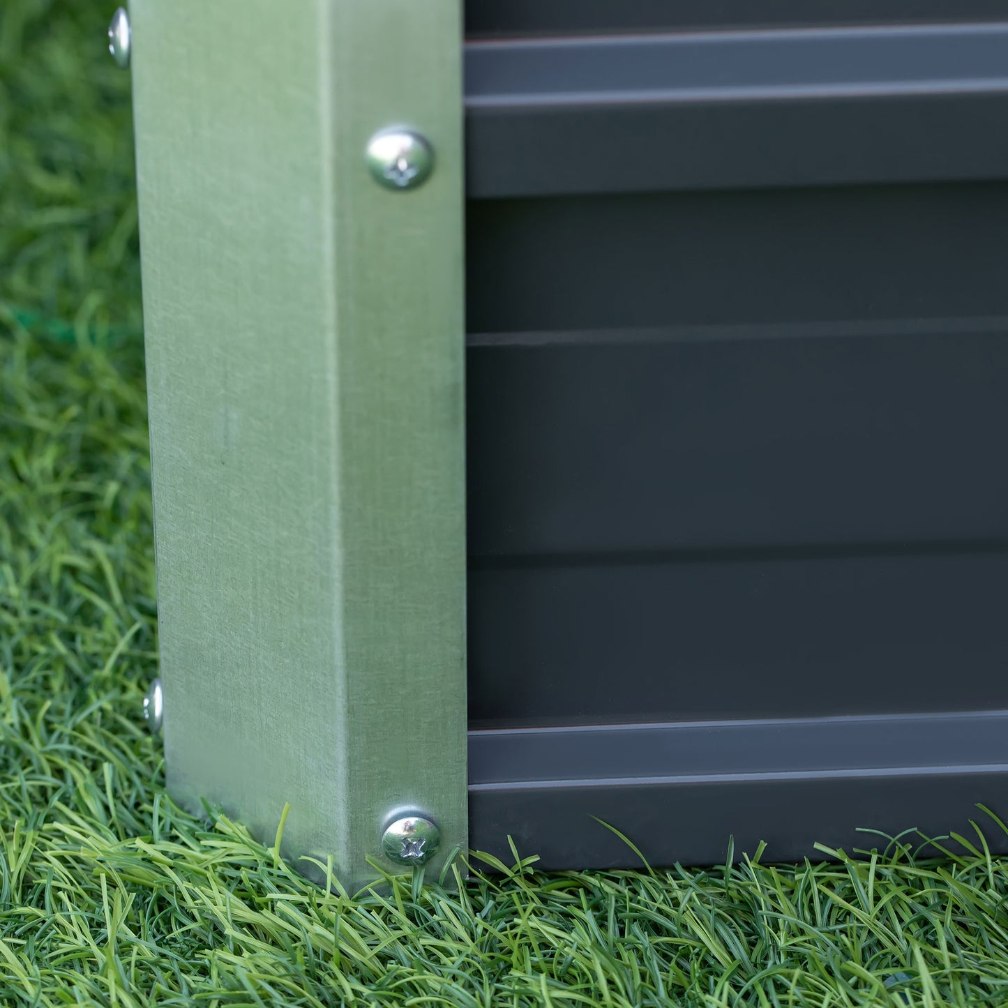 Raised Garden Bed Metal Planter Box for Vegetables Flower Grows, Grey
