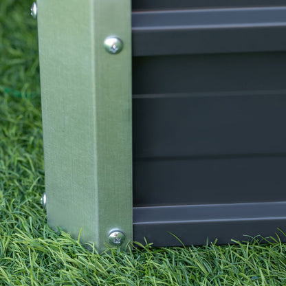 Raised Garden Bed Metal Planter Box for Vegetables Flower Grows, Grey