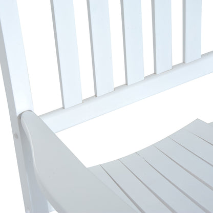 Outdoor Porch Rocking Chair Armchair Wooden Patio Rocker Balcony Deck Garden Seat White