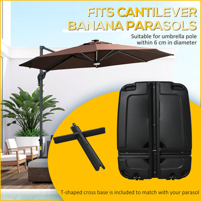 7.5kg Parasol Base w/ Wheels Water and Sand, Up to 100kg Black