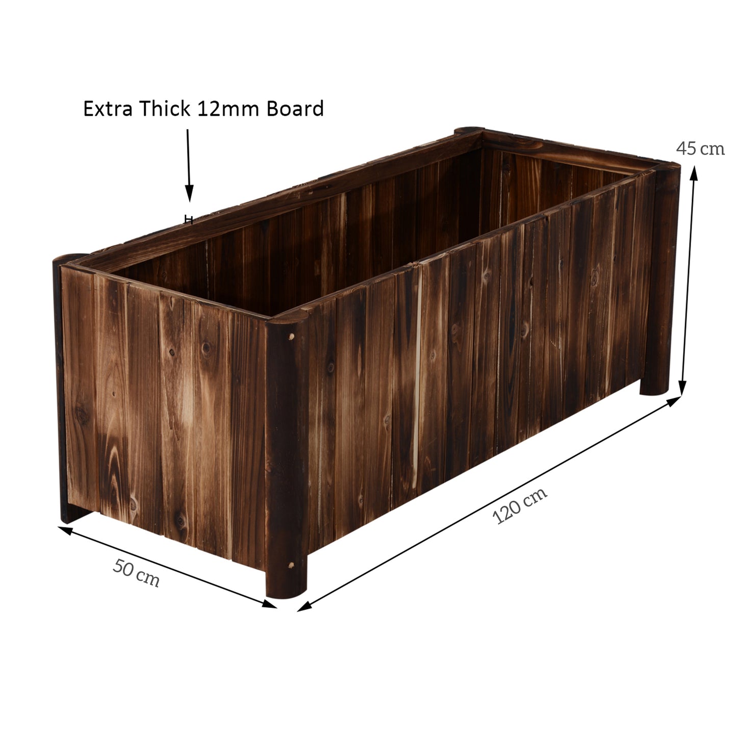 Wooden Raised Garden Bed with Drainage Gaps