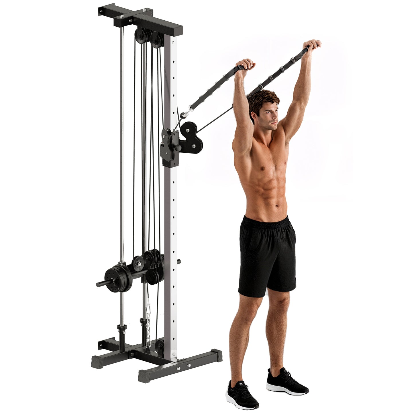 Wall Mount Cable Station with 15 Positions Adjustable Dual Pulleys
