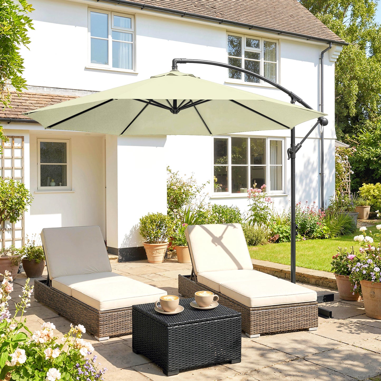 3(m) Banana Parasol Cantilever Umbrella Garden