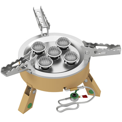 7000W Camping Stove with Piezo Ignition, High Power Gas Stove Khaki