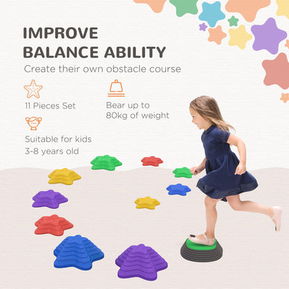 Kids Stepping Stones, 11 Pieces Balance River Stones for Obstacle Course