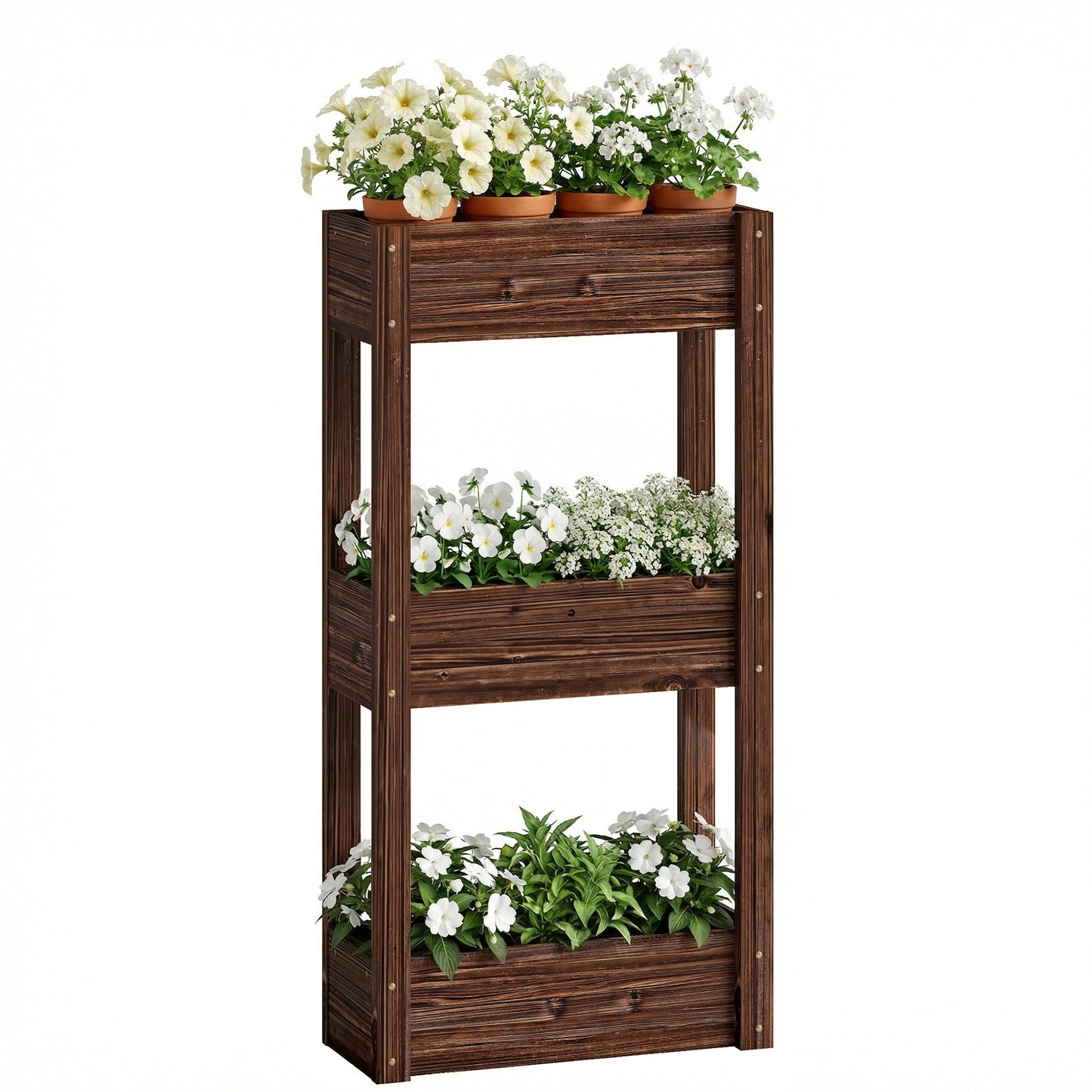 3-Tier Wooden Raised Planter, Raised Garden Bed on Legs