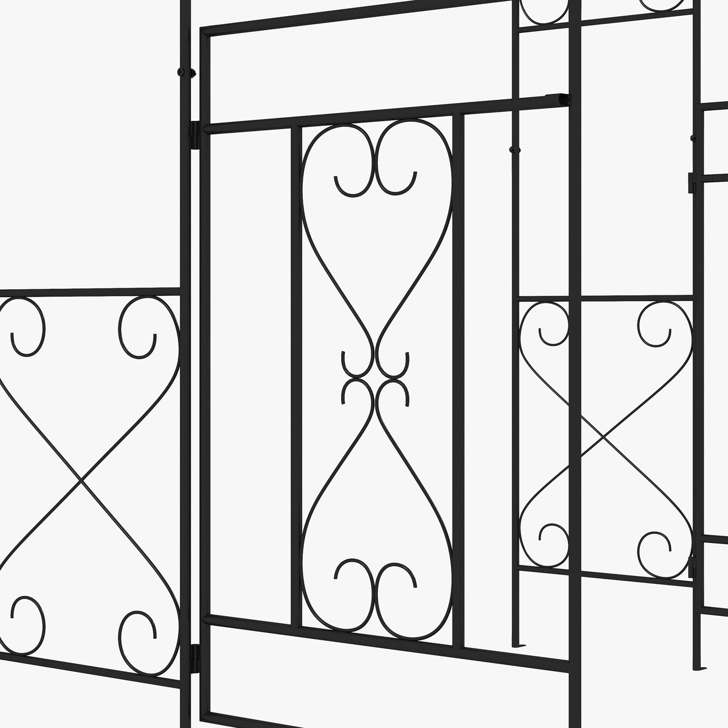 Metal Garden Arch with Double Gate, Garden Arbor Climbing Plants
