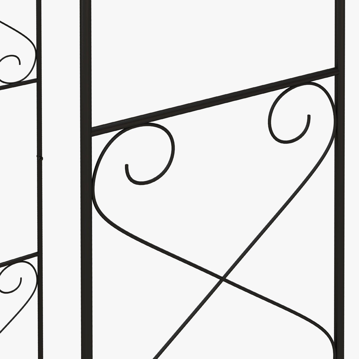 Metal Garden Arch with Double Gate, Garden Arbor Climbing Plants