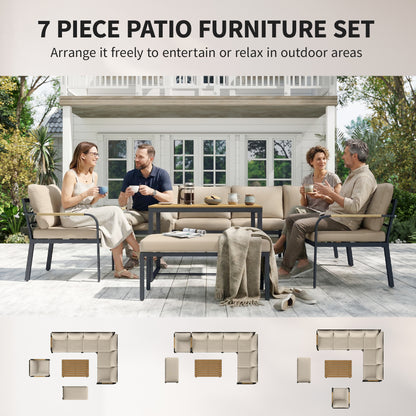 7 Seater Garden Furniture Set, Outdoor Furniture Conversation Sets