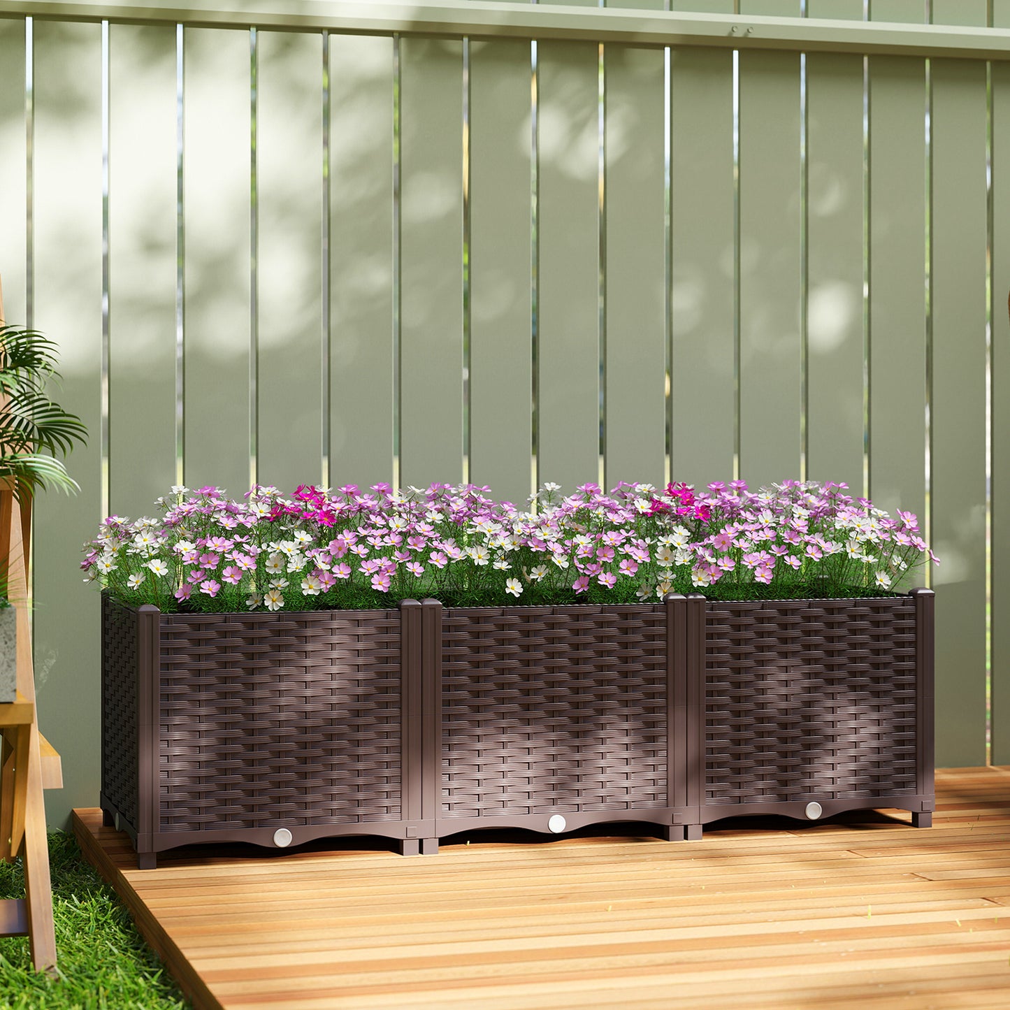 Plastic Raised Garden Bed with Legs and Drainage Holes and Plugs