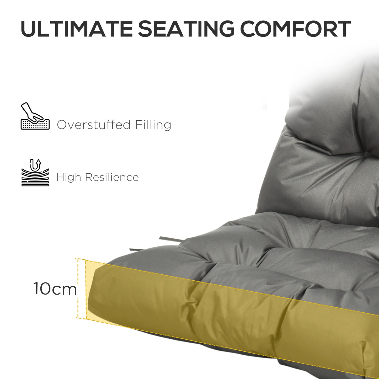 Garden Back Chair Cushion Patio Seat Cushion Pad Outdoor & Indoor Use
