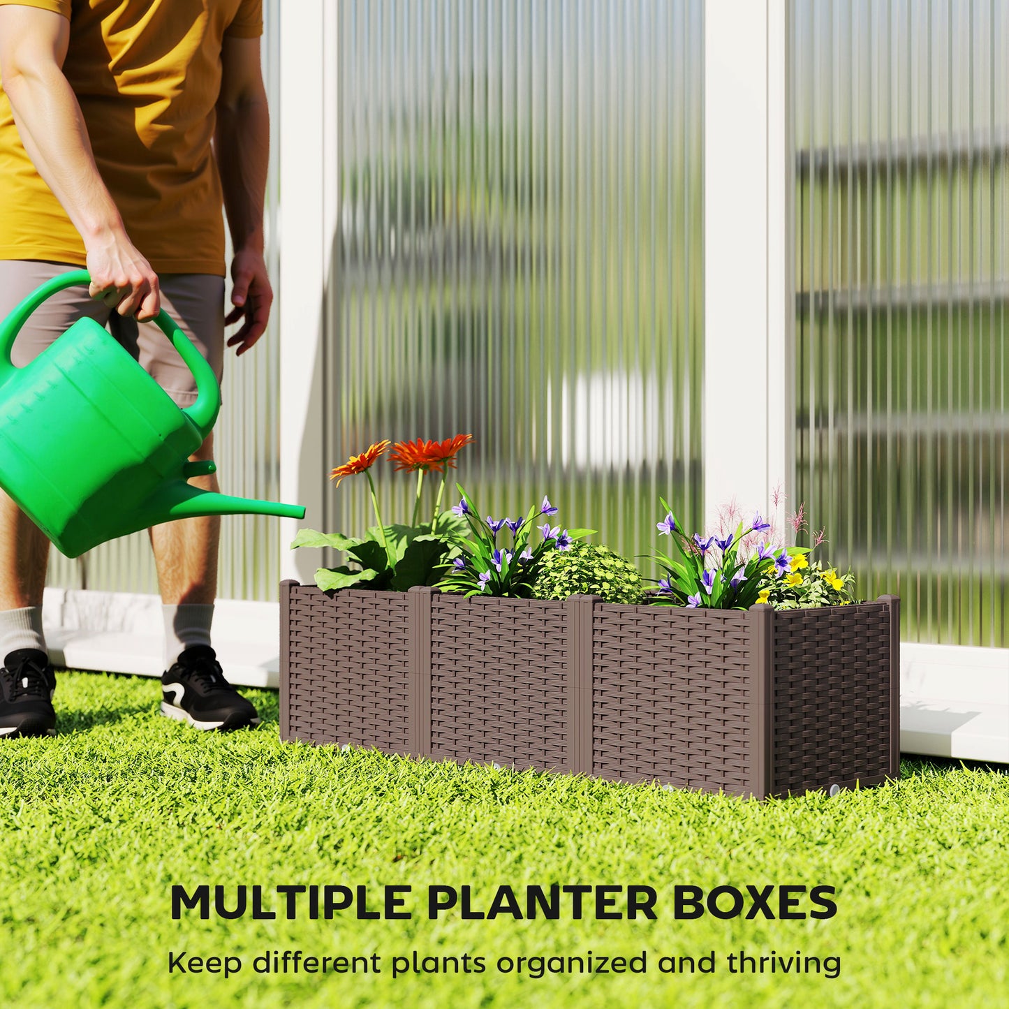 Plastic Raised Garden Bed with Legs and Drainage Holes and Plugs