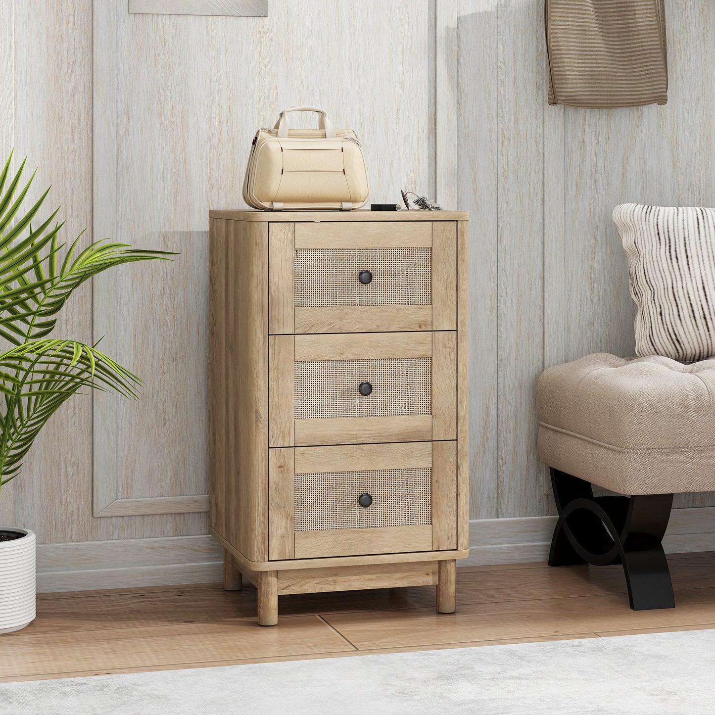 3 Drawer Chest of Drawers, Storage Unit for Living Room, Oak